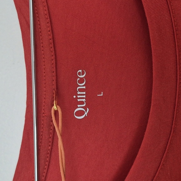NWT Quince Modal Cotton Blend Scoop Neck T Shirt Basic Classic Burnt Orange - Picture 4 of 6